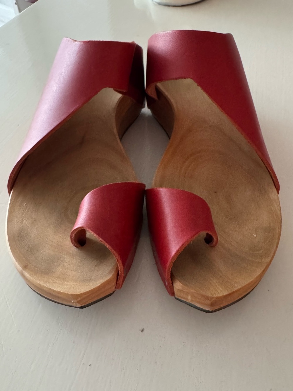 Red Platform Wedge Sandals for Women